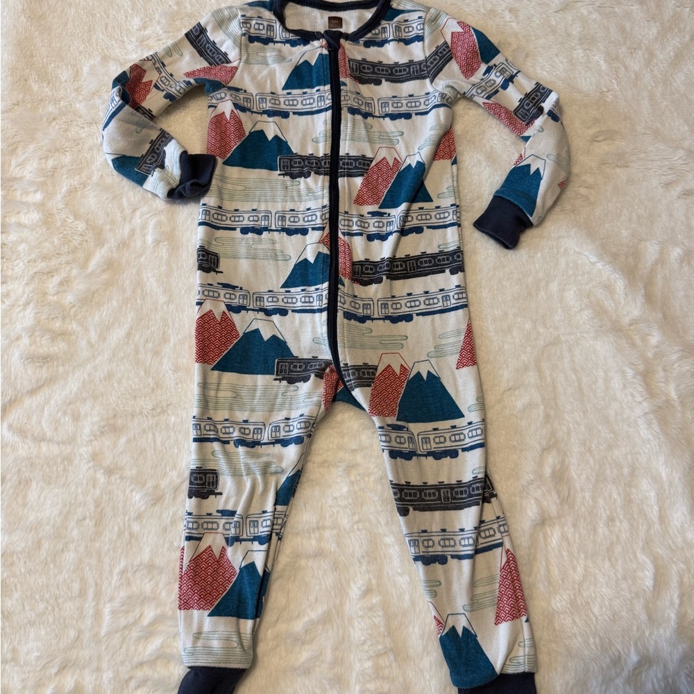 Tea Collection  Train Print One Piece Pajama
